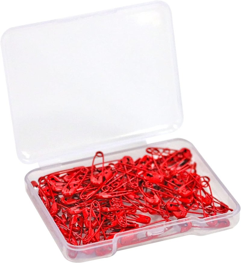 keepsweat Small Safety Pins,19mm Mini Safety Pins for Clothes,Red Safety Pin Rust Resistant Nickel Plated Steel Set for Crafting,Sewing,Rimming Fastening Clip Button for Garment Hang Tag 120pcs/box - Image 1